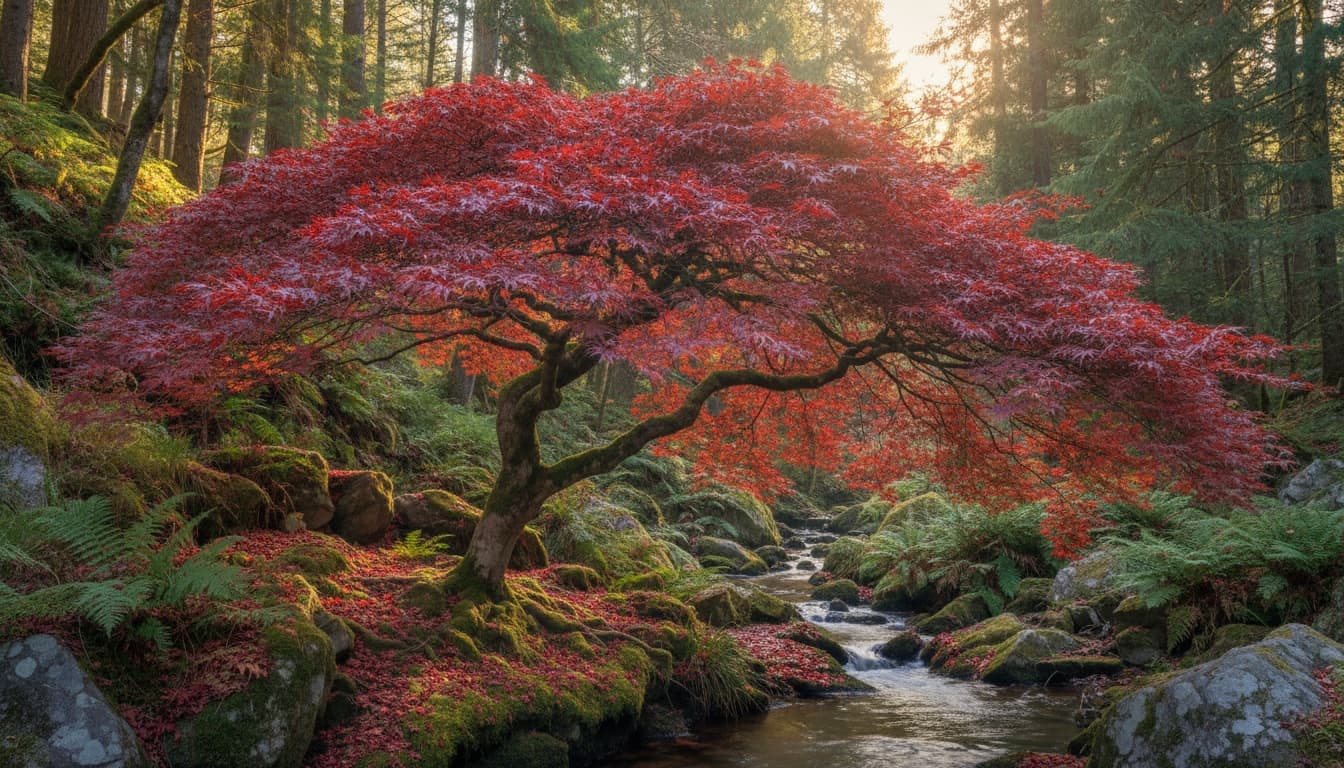 Red Japanese Maple (Acer Palmatum 'Atropurpureum') - Shade Trees