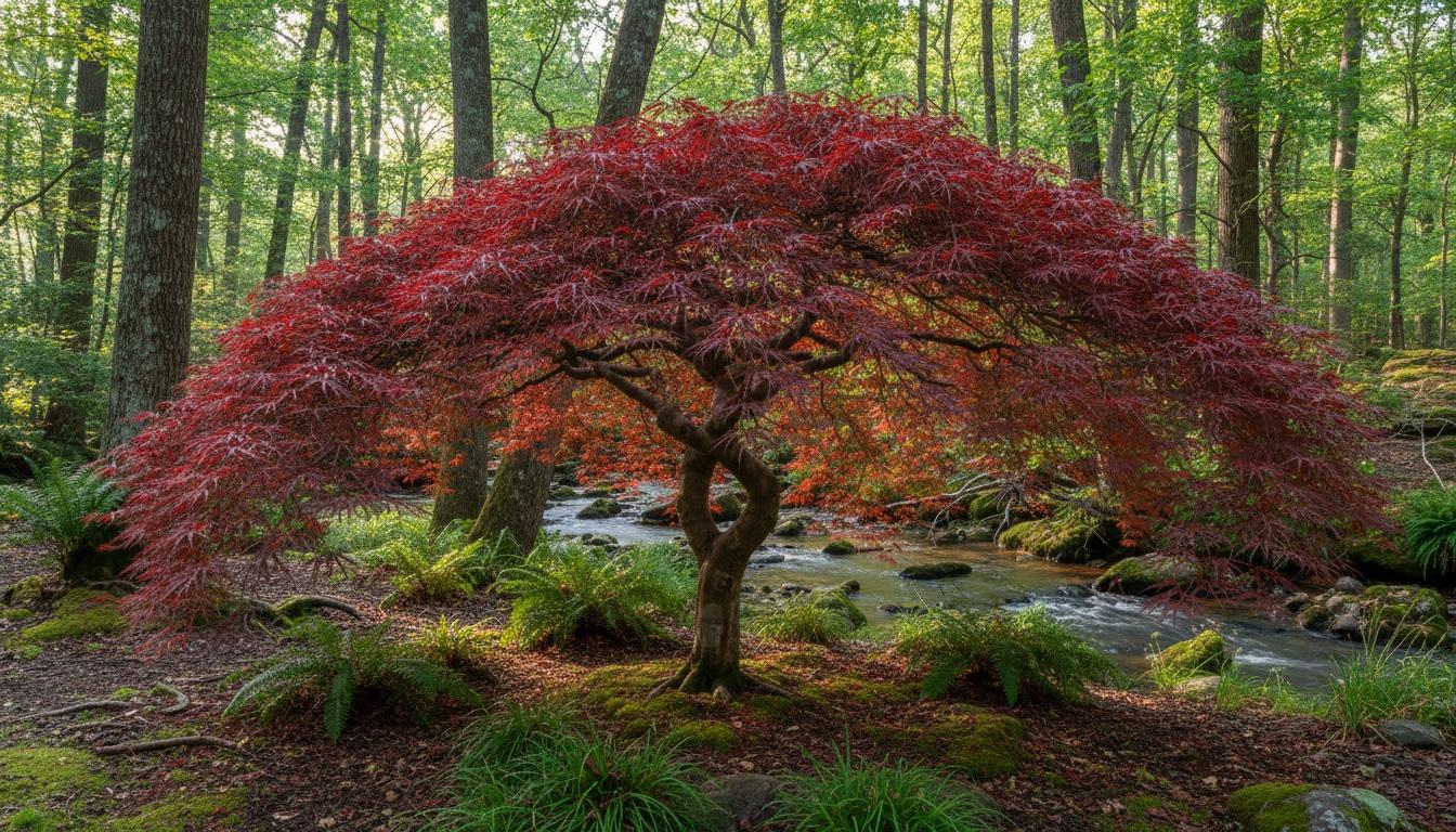 Crimson Queen Japanese Maple (Acer Palmatum 'Crimson Queen') - Shade Trees