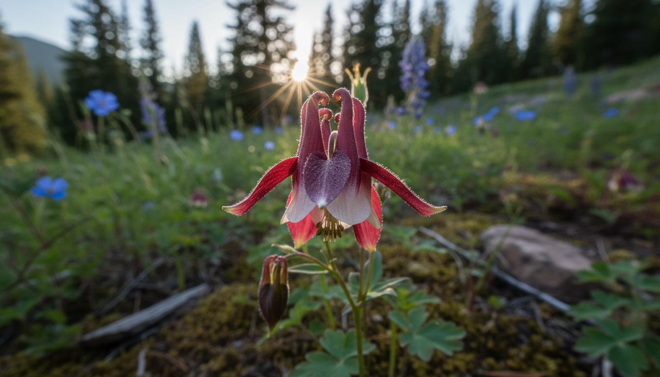 Columbine 'Crimson Star' (Aquilegia Caerulea 'Crimson Star') - Perennials