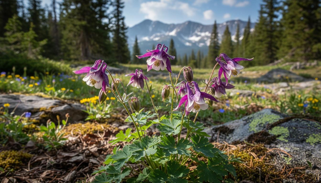 Columbine 'Earlybird™ Purple White' (Aquilegia 'Earlybird™ Purple White') - Perennials