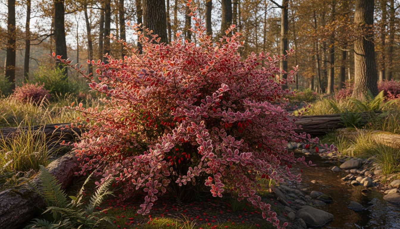 Red-Pink Barberry 'Rose Glow' (Berberis Thunbergii Atro 'Rose Glow') - Ground Layers