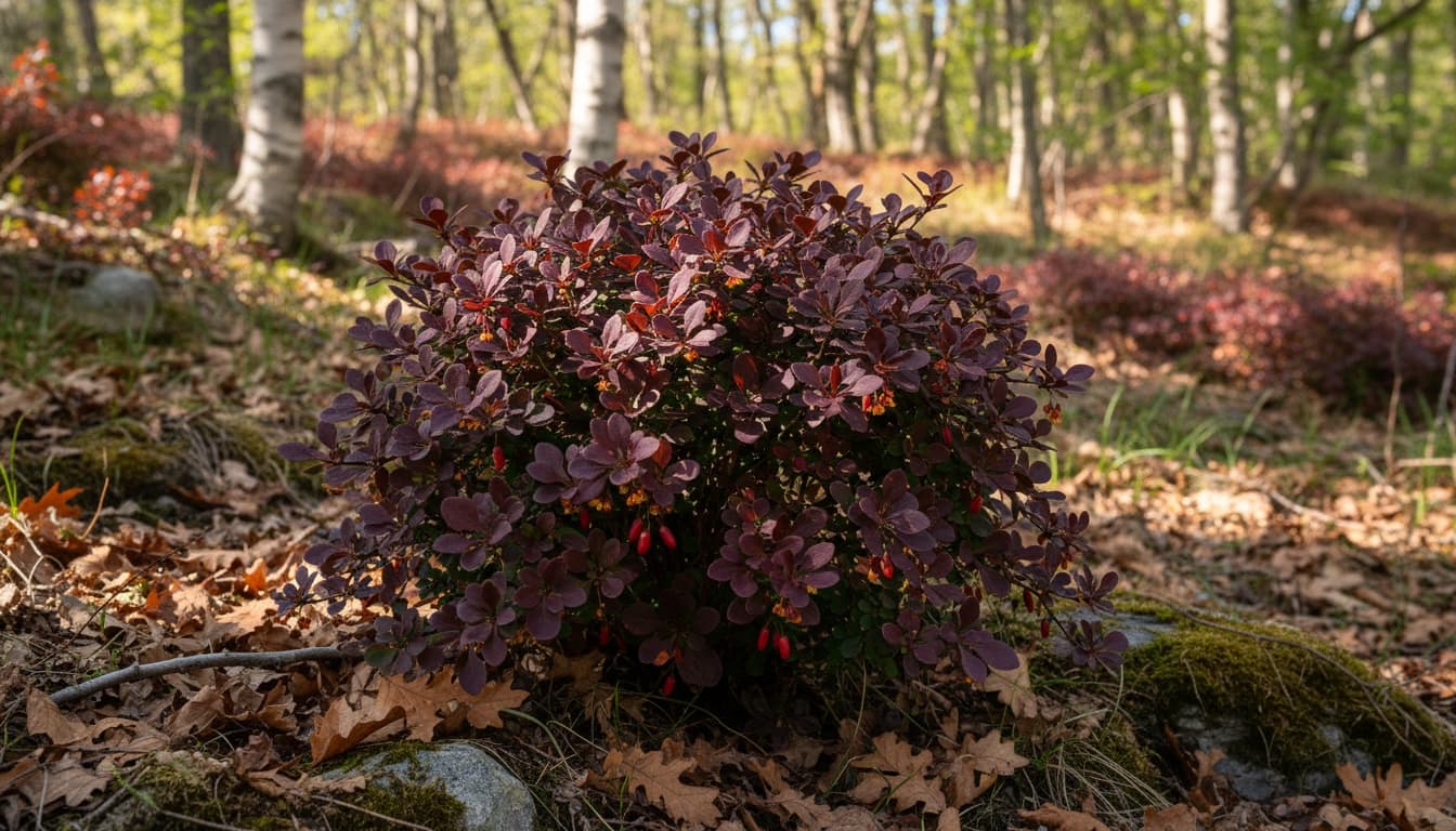 Crimson Pygmy Barberry (Berberis Thunbergii 'Atropurpurea Nana') - Ground Layers