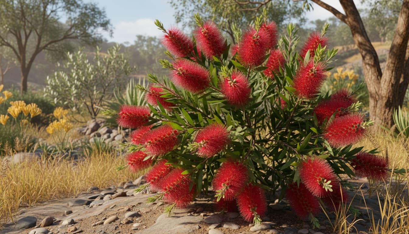 Red Bottlebrush (Callistemon Citrinus) - Flowering Trees