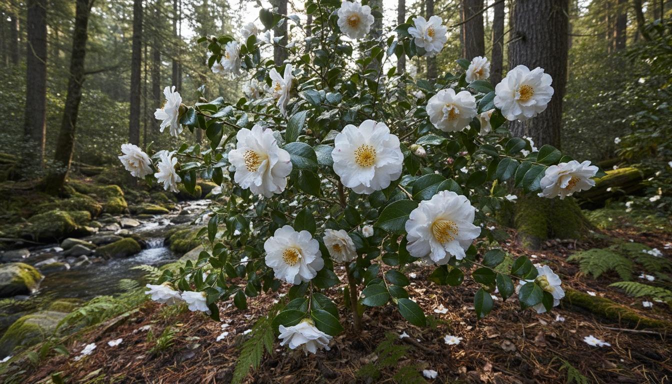 Silver Waves Camellia (Camellia Japonica 'Silver Waves') - Ground Layers