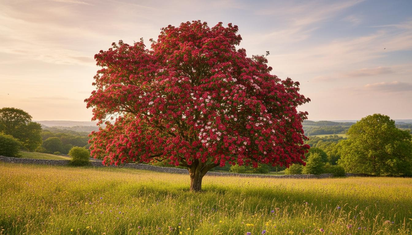 Flowering Hawthorn 'Crimson Cloud' (Crataegus Laevigata 'Crimson Cloud') - Flowering Trees