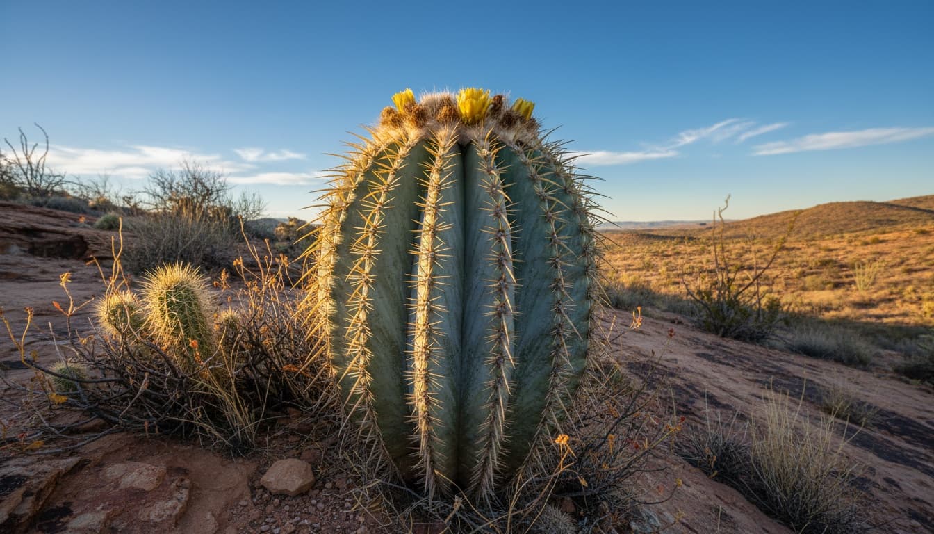Blue Barrel Cactus (Ferocactus Glaucescens) - Succulents