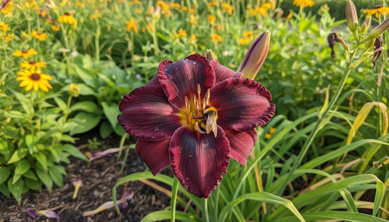 Burgundy-Purple Daylily Midsummer Rebloomer 'Bettylen' (Hemerocallis 'Bettylen') - Perennials