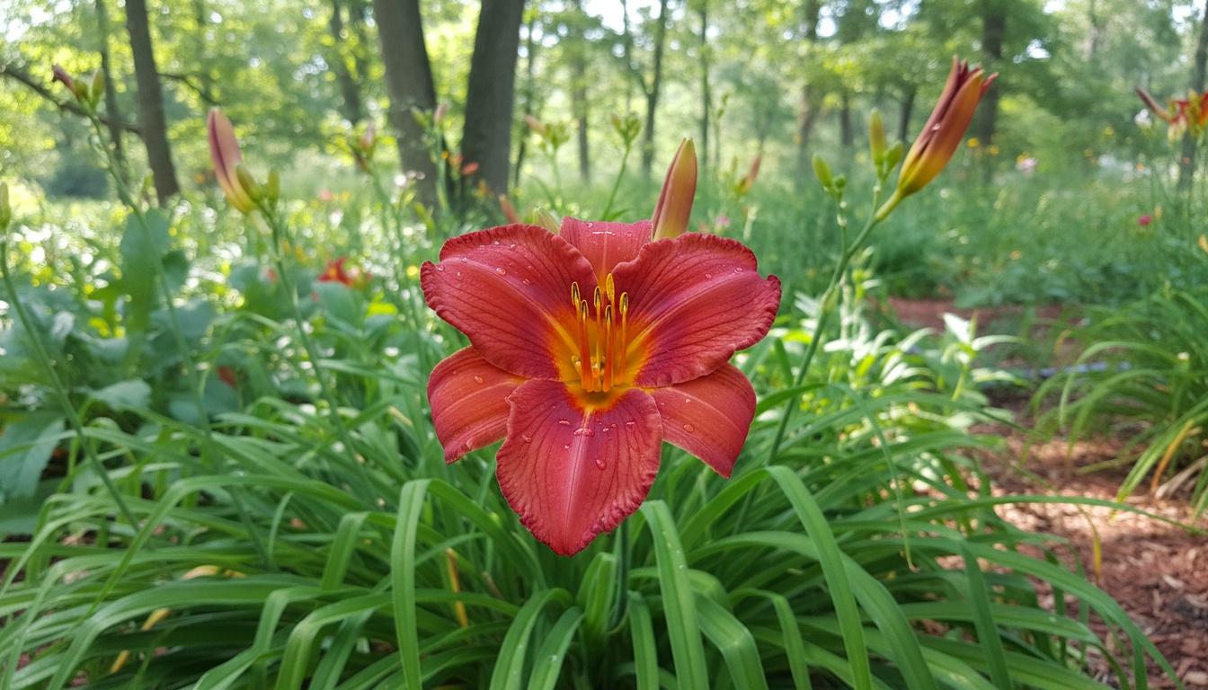 Red Daylily Early Summer 'Funny Valentine' (Hemerocallis 'Funny Valentine') - Perennials