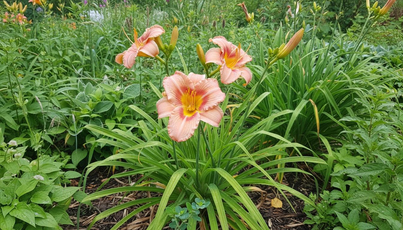 Coral Pink Daylily Mid To Late Summer Rebloomer 'Scottish Fantasy' (Hemerocallis 'Scottish Fantasy') - Perennials
