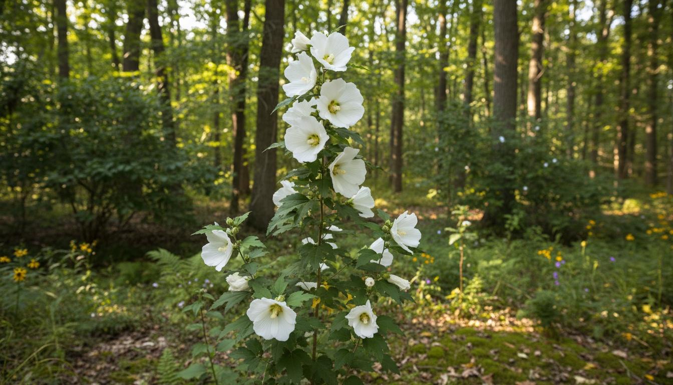 Columnar Rose Of Sharon 'Gandini Van Aart' Pp28892  White Pillar® Pp28892  White Pillar® (Hibiscus Syriacus 'Gandini Van Aart') - Flowering Trees