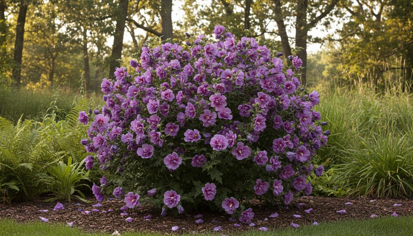 Dark Lavender Chiffon® Rose Of Sharon 'Smnhspcl' Pp33568 Dark Lavender Chiffon® Pp33568 Dark Lavender Chiffon® (Hibiscus Syriacus 'Smnhspcl') - Flowering Trees