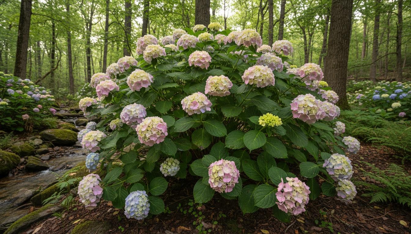 Bigleaf Bailmacseven Hydrangea (Hydrangea Macrophylla 'Bailmacseven') - Ground Layers