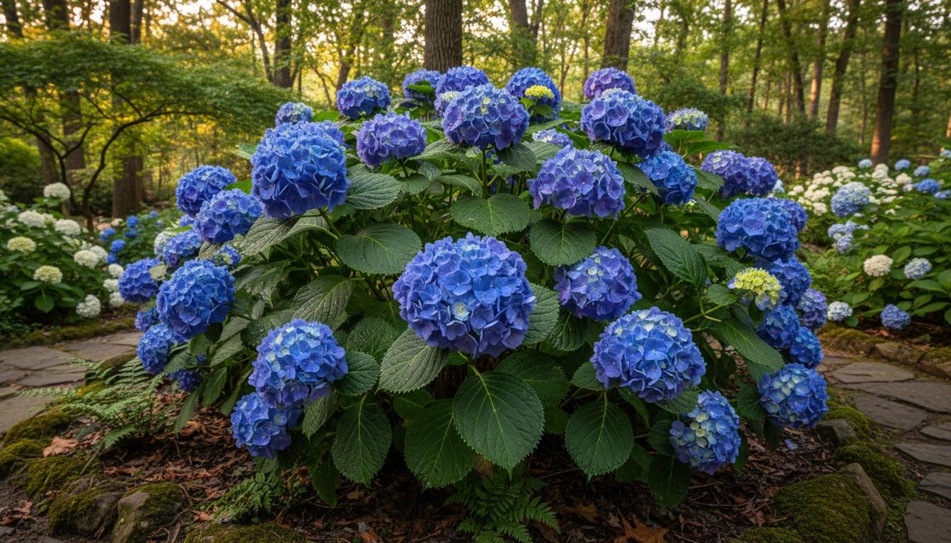 Blue Jangles Hydrangea (Hydrangea Macrophylla 'Blue Jangles') - Ground Layers