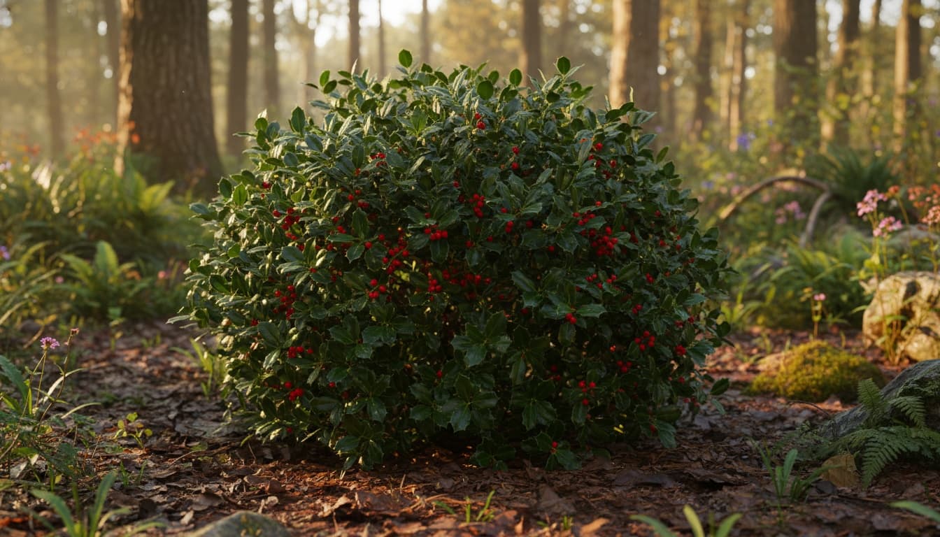 Dwarf Burford Holly (Ilex Cornuta 'Burfordii Nana') - Ground Layers