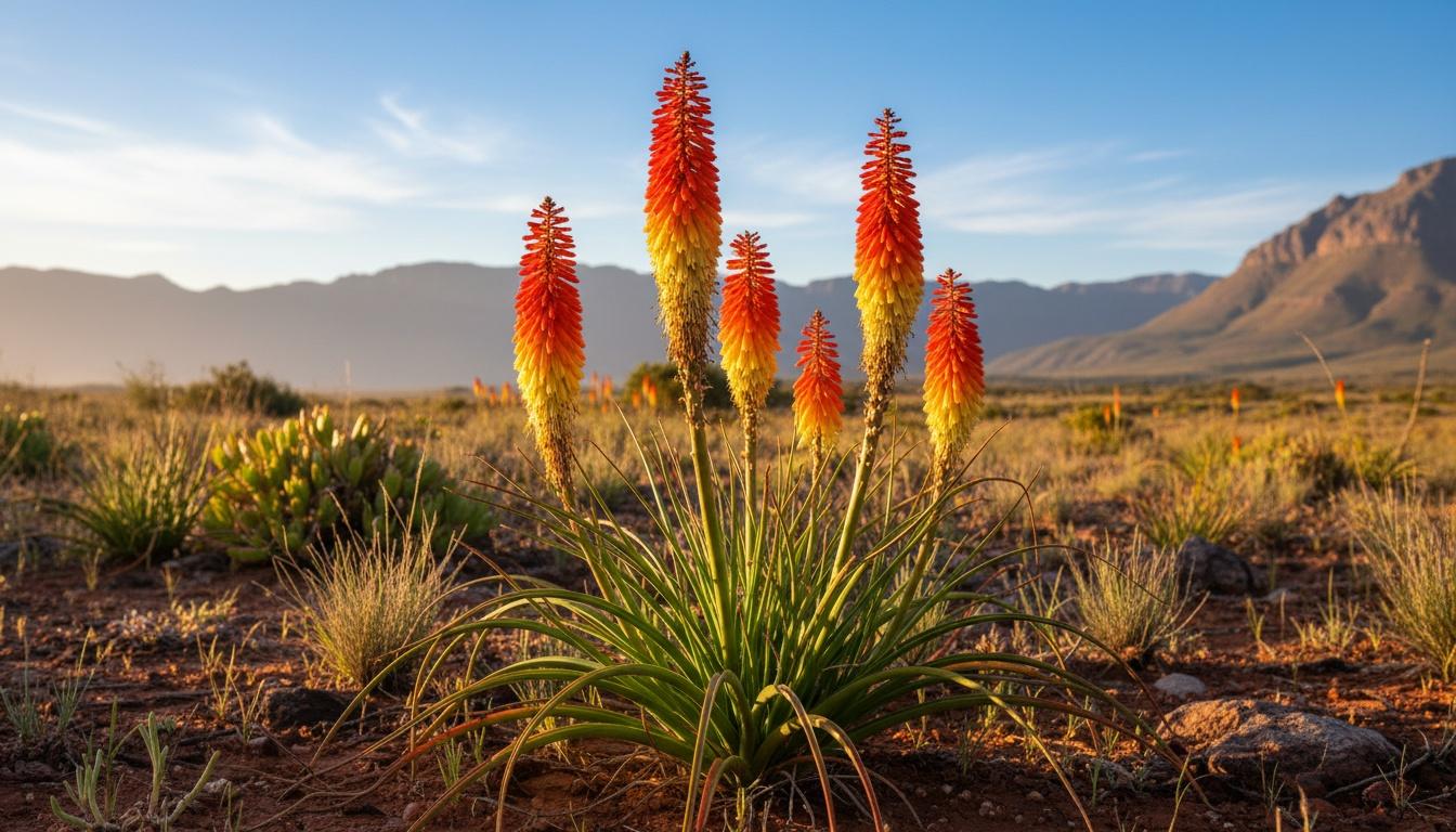 Red Hot Poker Torch Lily 'Fire Dance' (Kniphofia Hirsuta 'Fire Dance') - Perennials