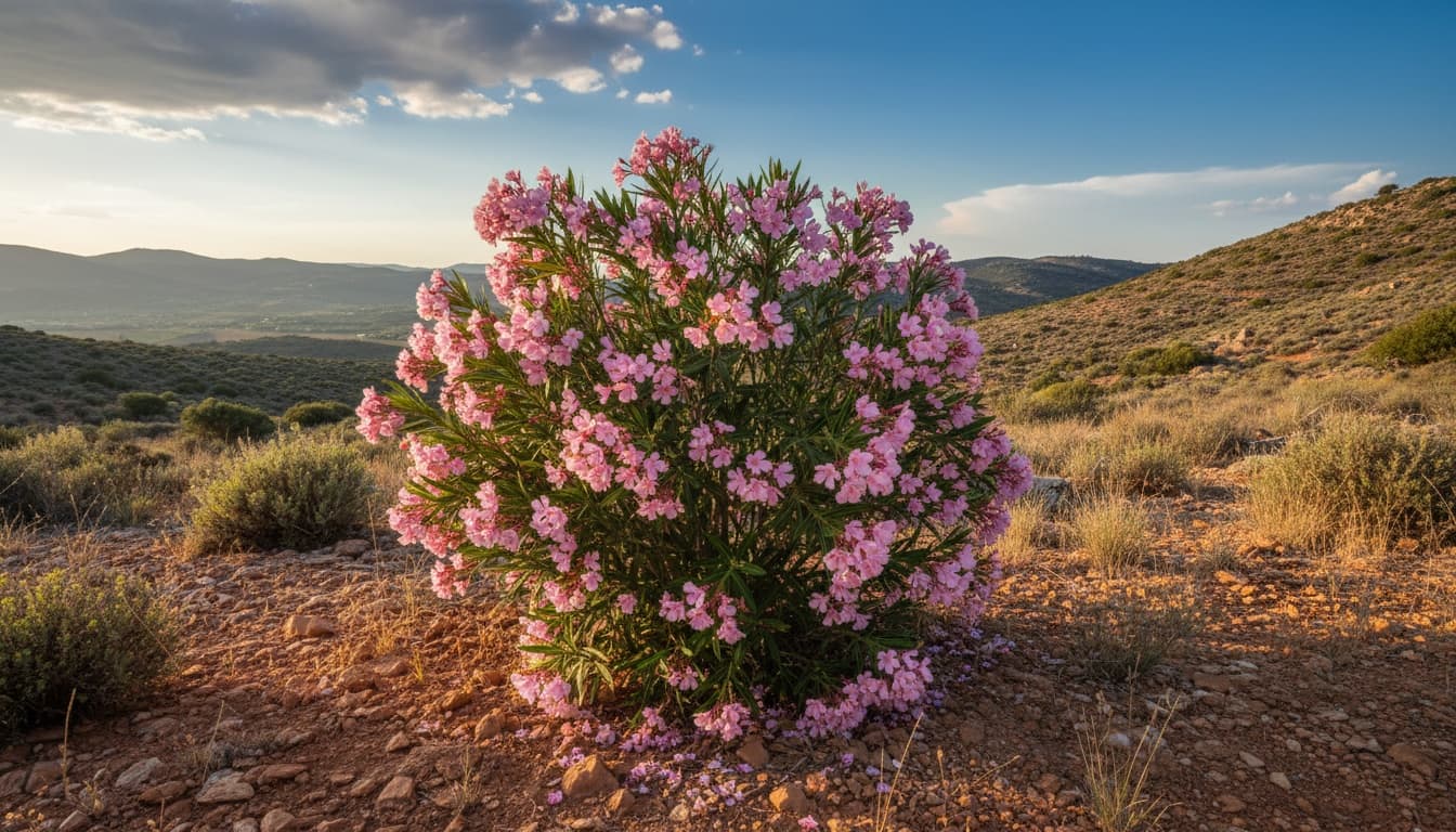 Dwarf Oleander (Nerium Oleander 'Petite Pink') - Ground Layers