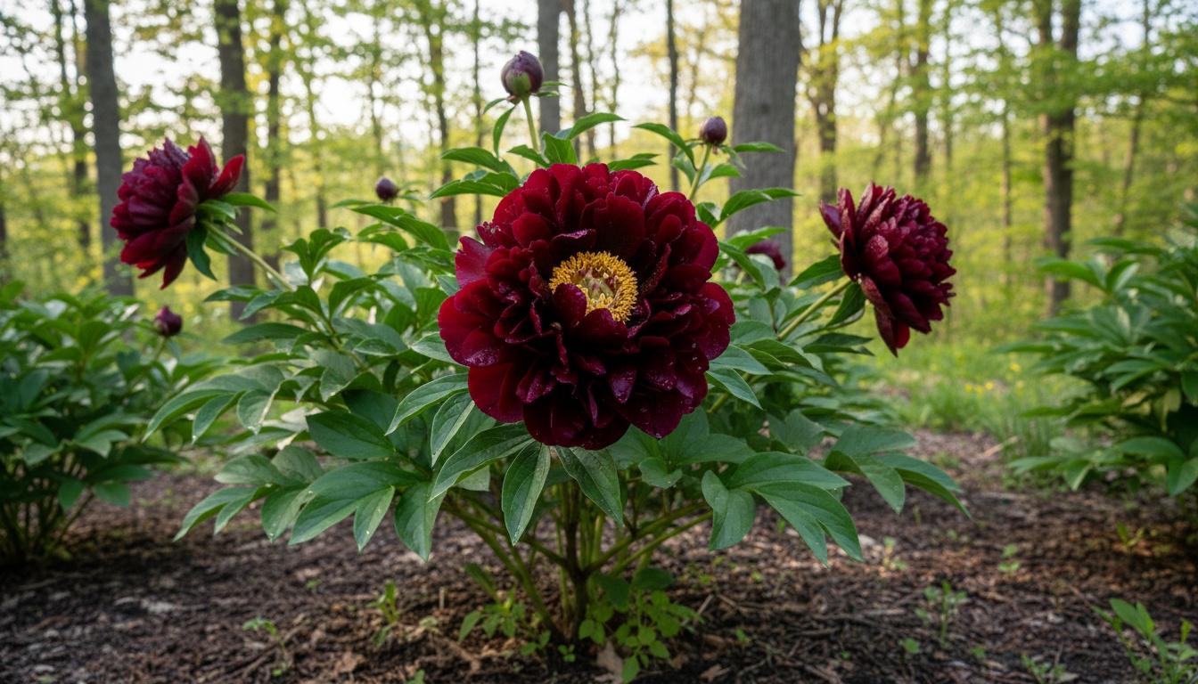 Dark Red Peony 'Buckeye Belle' (Paeonia 'Buckeye Belle') - Perennials