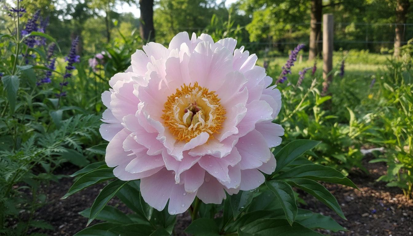 Single Light Pink Peony 'Sea Shell' (Paeonia 'Sea Shell') - Perennials