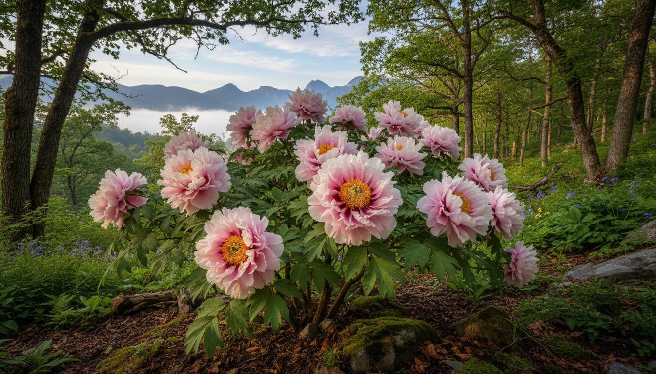 Rosy Jade Tree Peony 'Pink' (Paeonia Suffruticosa 'Pink') - Ground Layers