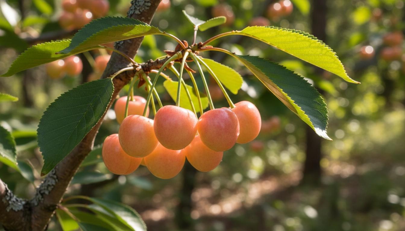 Coral Champagne Sweet Cherry (Prunus Avium 'Coral Champagne') - Fruit Trees