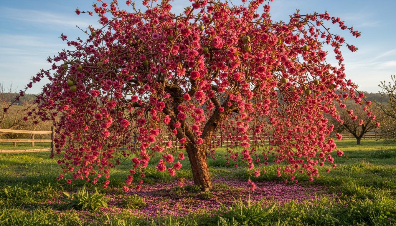 Crimson Cascade Peach (Prunus Persica 'Crimson Cascade') - Fruit Trees