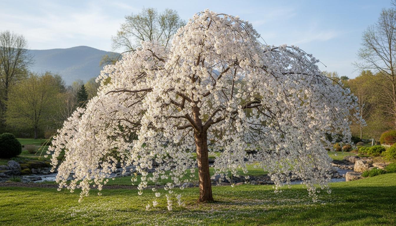 Snow Fountains Cherry (Prunus X Subhirtella 'Snow Fountains') - Flowering Trees