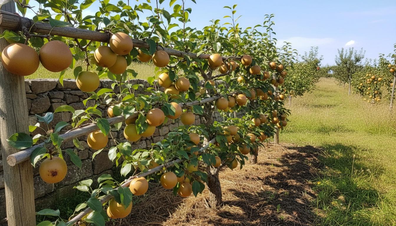 Asian Pear Fruit Tree 'Asian 4 In 1' (Pyrus Pyrifolia Espalier 'Asian 4 In 1') - Fruit Trees