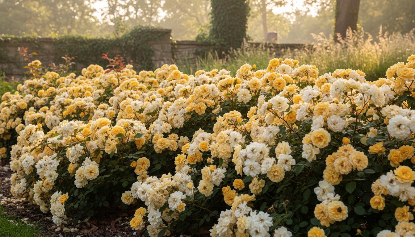 Golden Yellow-Cream Groundcover Roses 'Novarospop' Popcorn Drift® Popcorn Drift® (Rosa  Pp24773 'Novarospop') - Ground Layers