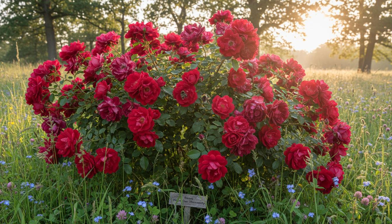 Red Shrub Roses 'Hope For Humanity' (Rosa 'Hope For Humanity') - Ground Layers