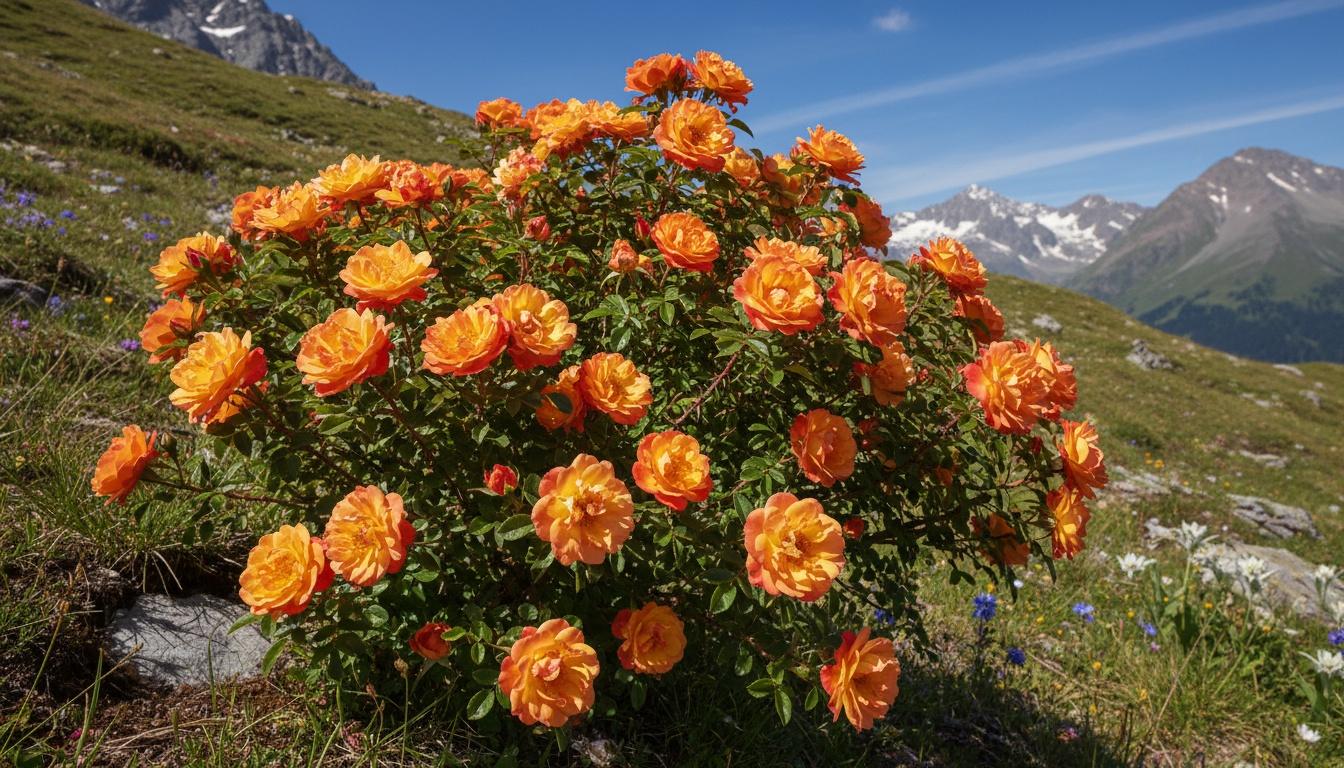 Austrian Copper Shrub Roses 'Bicolor' (Rosa Foetida 'Bicolor') - Ground Layers