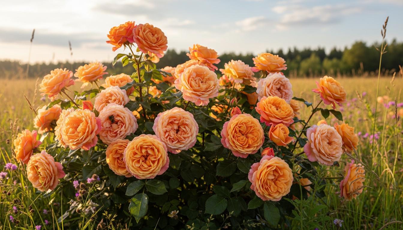 Fragrant Multicolor Orange Yellow Peach Shrub Roses 'Morden Sunrise' (Rosa Pp13969 'Morden Sunrise') - Ground Layers