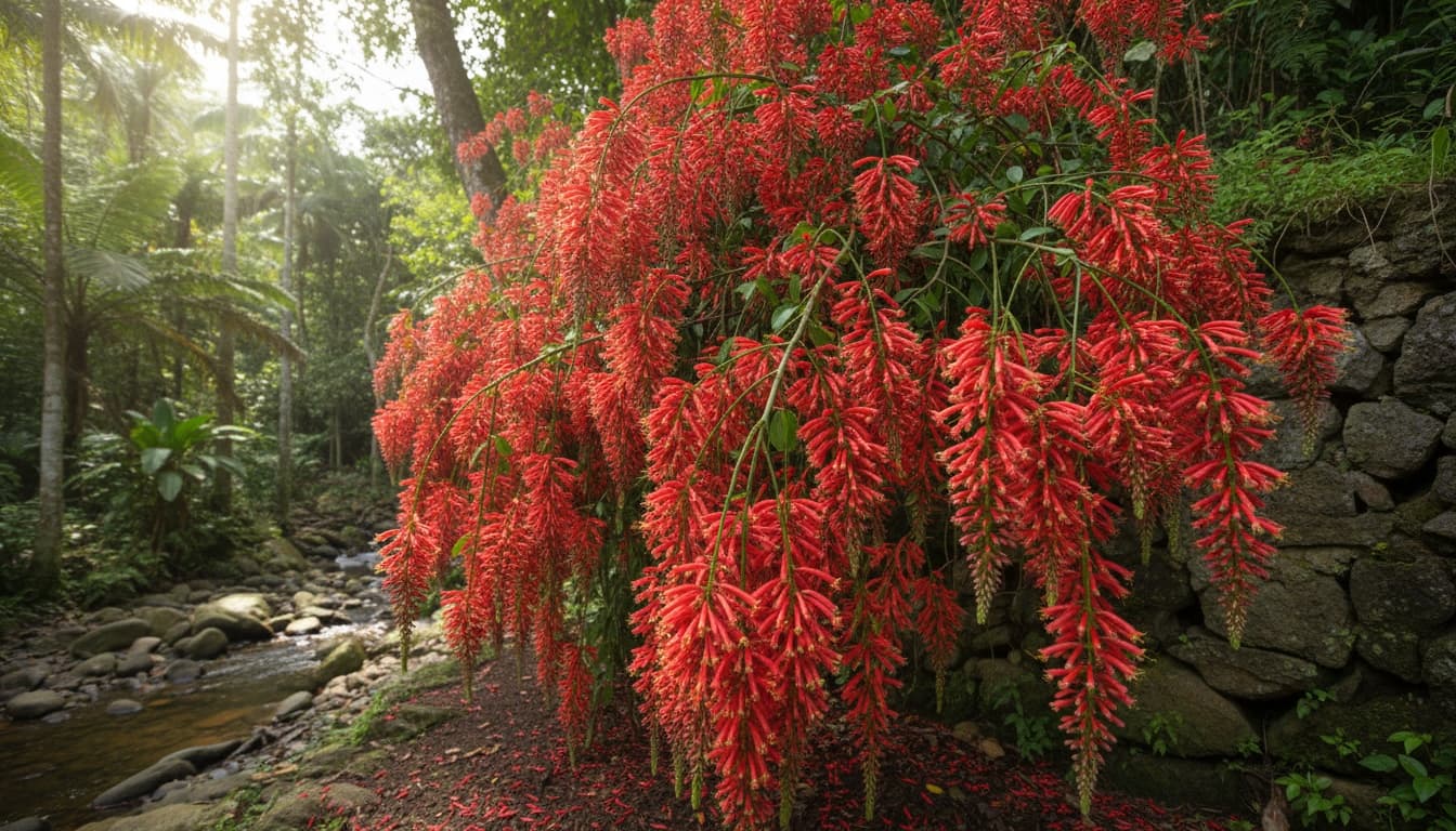Firecracker Plant (Russelia Equisetiformis) - Ground Layers