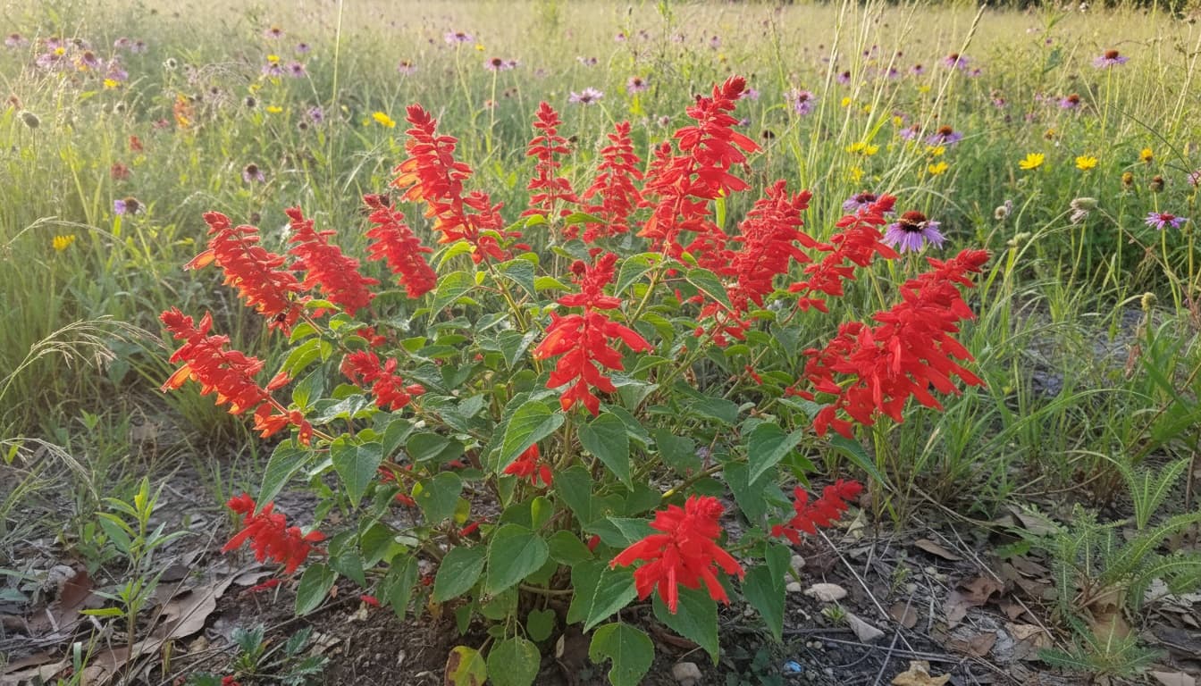 Scarlet Sage (Salvia Coccinea) - Perennials