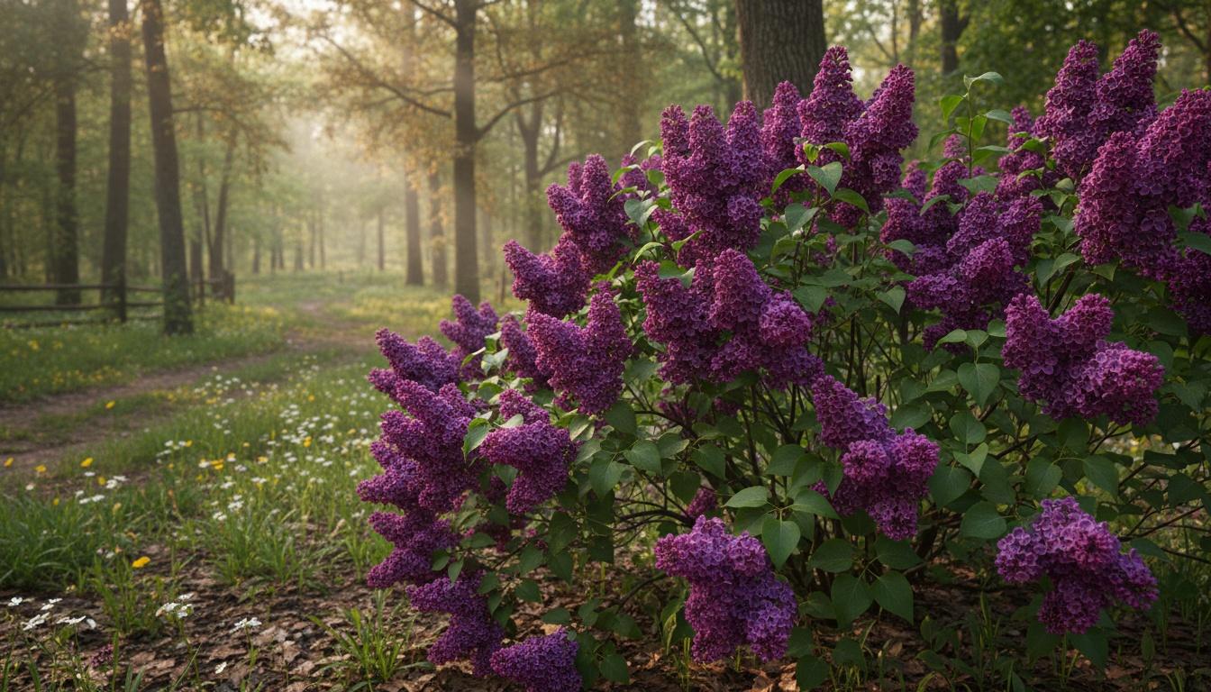 Late Blooming Deep Purple Lilac 'Congo' (Syringa Vulgaris 'Congo') - Ground Layers