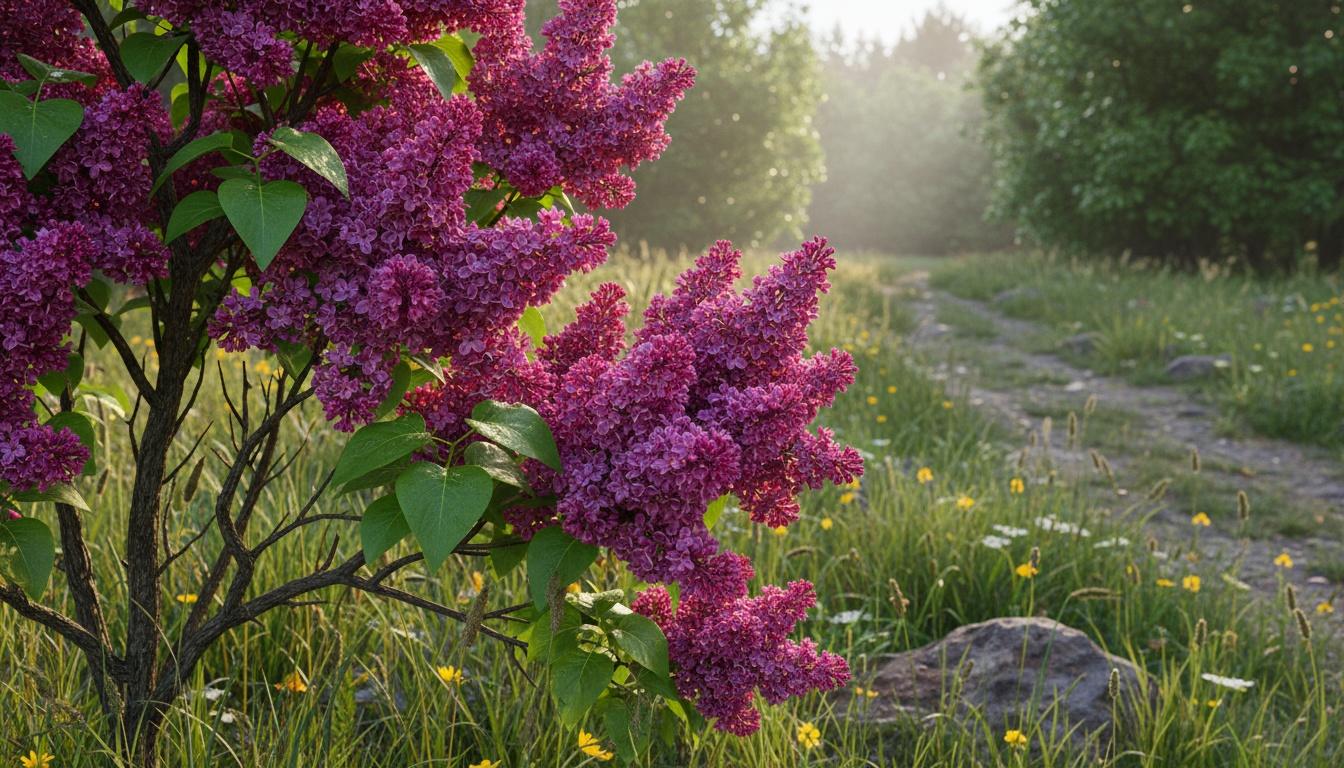 Late Flowering Magenta Lilac 'Hallelujah' (Syringa Vulgaris 'Hallelujah') - Ground Layers