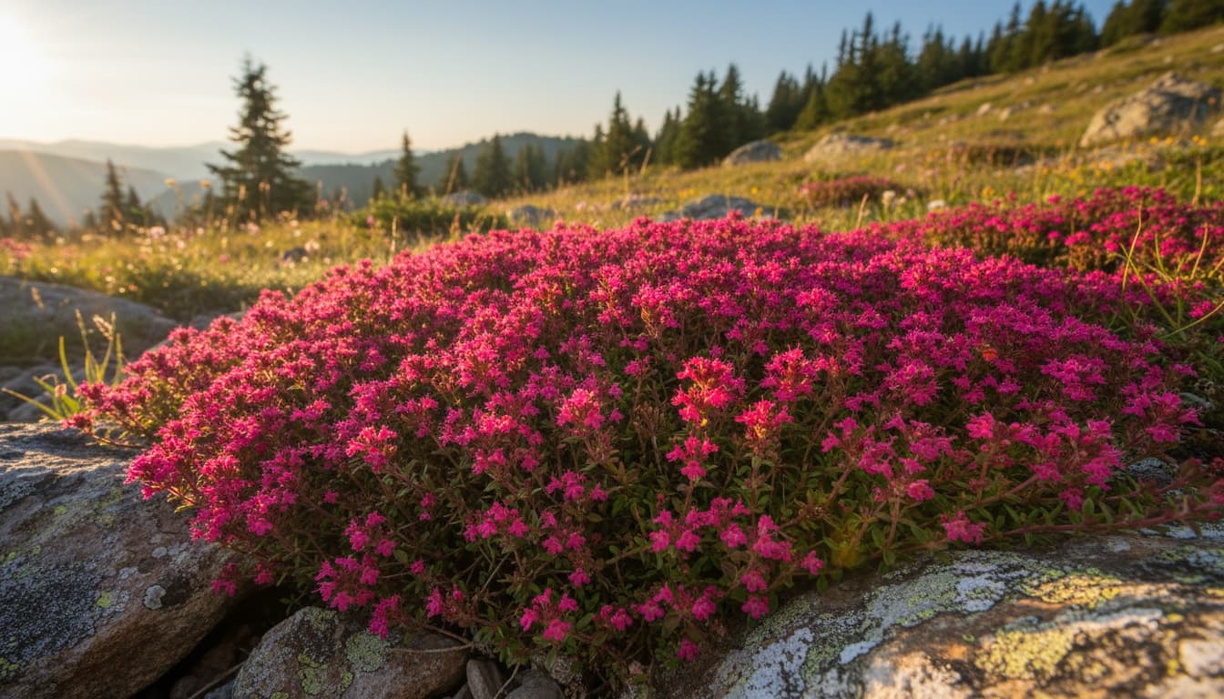 Creeping Thyme (Thymus Praecox 'Coccineus') - Ground Layers