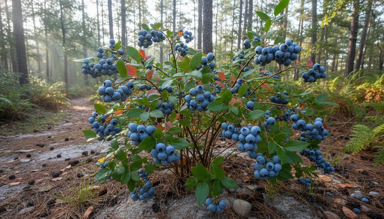 Powderblue Rabbiteye Blueberry (Vaccinium Ashei 'Powderblue') - Fruit Trees