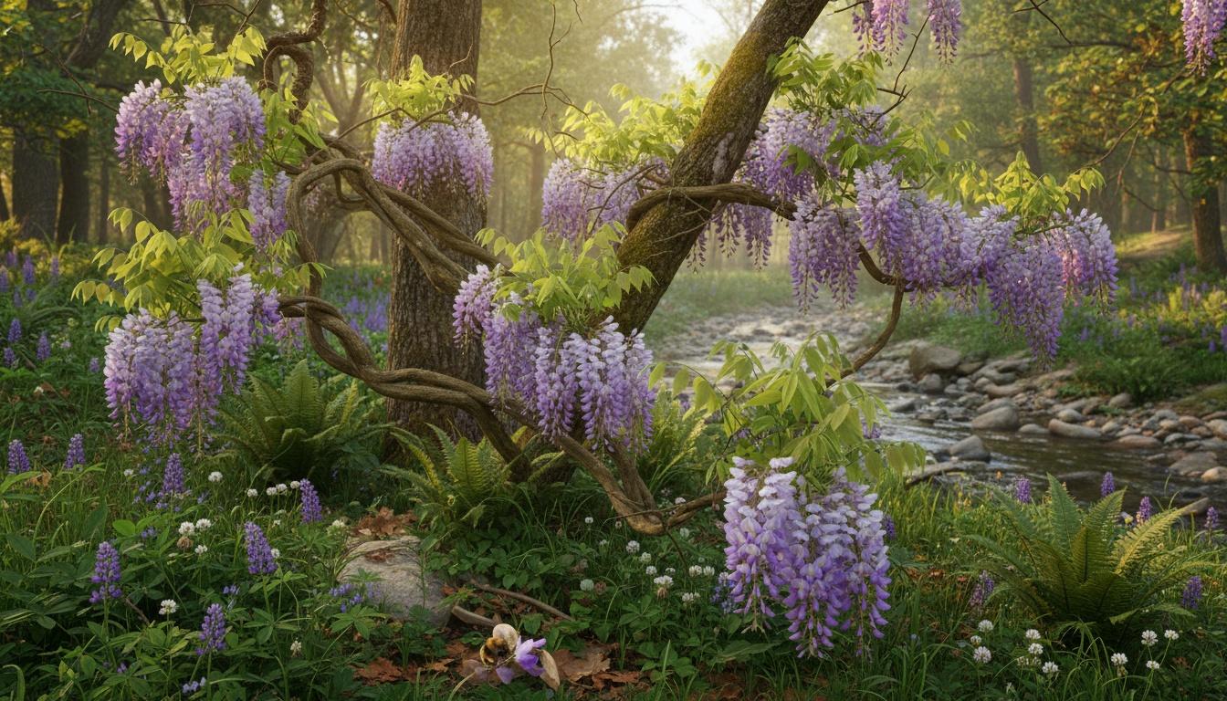 Kentucky Wisteria 'Betty Matthews' Summer Cascade™ Summer Cascade™ (Wisteria Macrostachya 'Betty Matthews') - Ground Layers