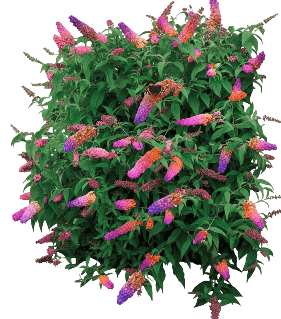 Butterfly Bush, Bicolor (Buddleia X Weyeriana 'Bicolor') - Ground Layers