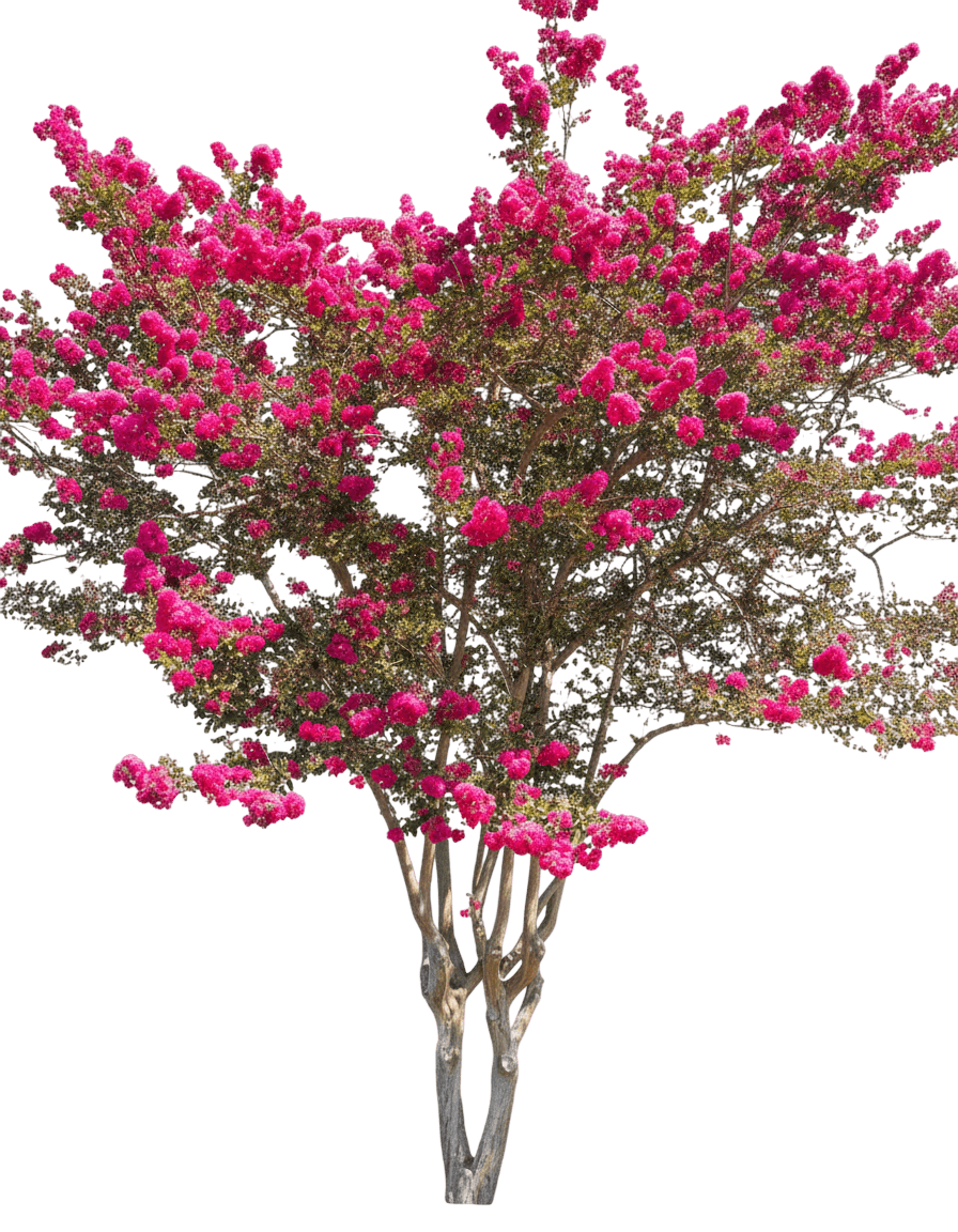 Dynamite Crape Myrtle (Lagerstroemia Indica 'Dynamite') - Ground Layers