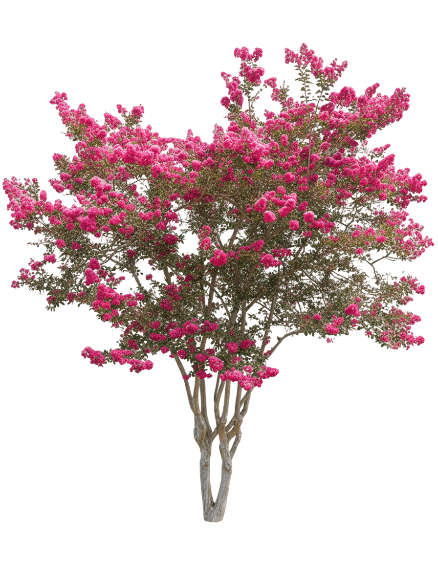 Pink Velour Crape Myrtle (Lagerstroemia Indica 'Pink Velour') - Ground Layers