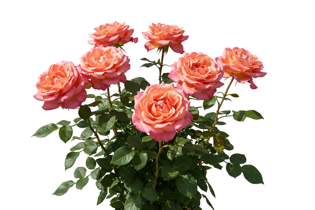 The Champion™ Sunblush Rose (Rosa 'Sunblush') - Ground Layers