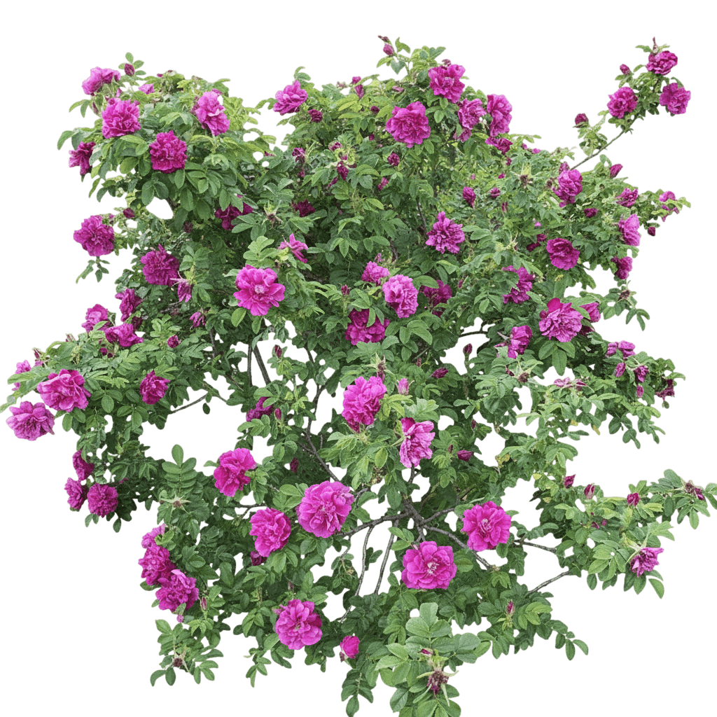 Rose, Hansa (Rosa X 'Hansa') - Ground Layers