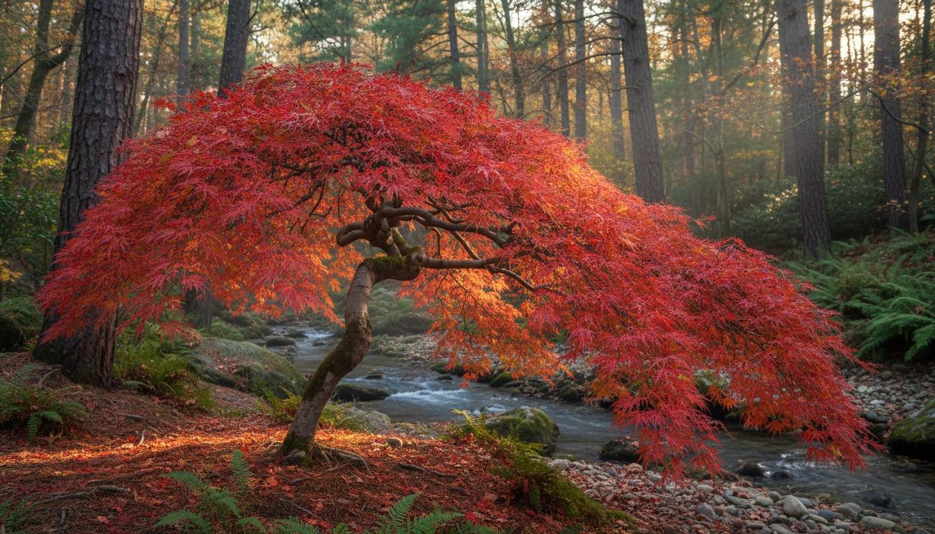 Waterfall Threadleaf Japanese Maple (Acer Palmatum 'Waterfall') - Shade Trees
