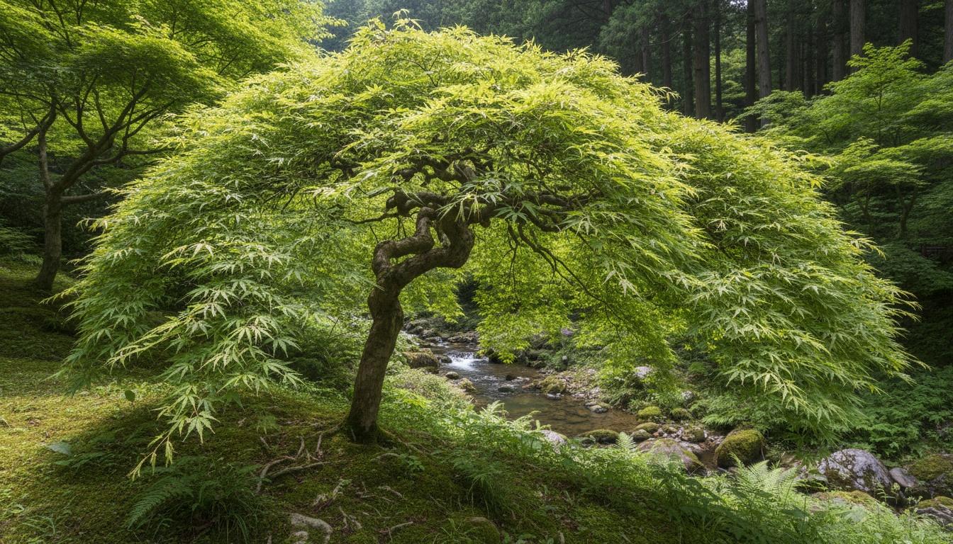 Laceleaf Japanese Maple 'Filigree Green' (Acer Palmatum Dissectum 'Filigree Green') - Shade Trees