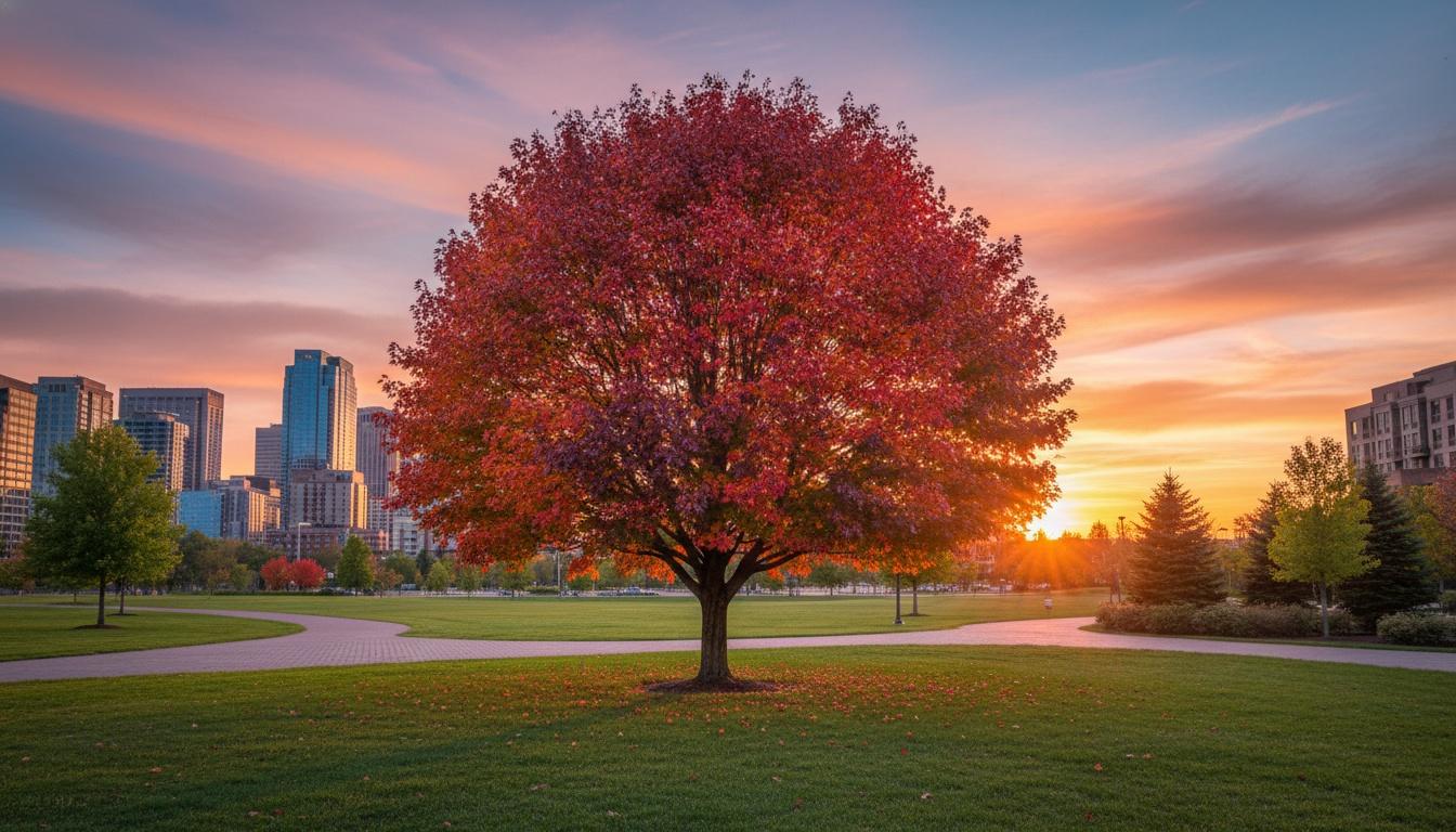 Sunset Maple 'Jfs-Kw187' Urban Sunset® Urban Sunset® (Acer Truncatum X A. Platanoides  Pp27545 'Jfs-Kw187') - Shade Trees