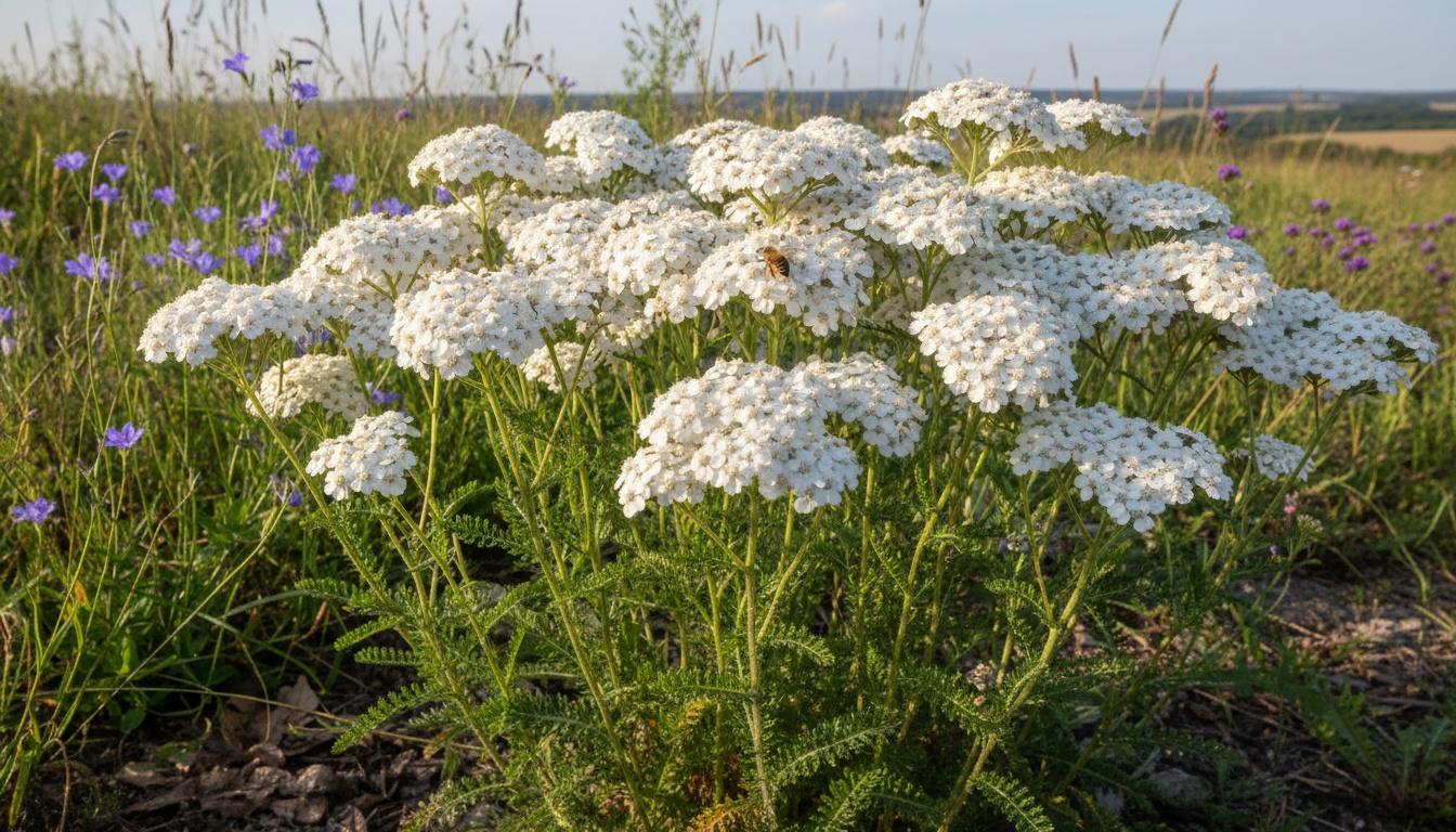 White Yarrow 'Peter Cottontail' (Achillea Ptarmica Pp31756 'Peter Cottontail') - Perennials