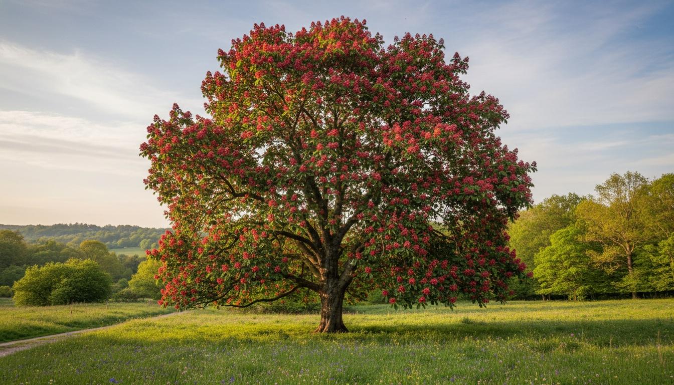 Briotti Red Horse Chestnut 'Briotti' (Aesculus X Carnea 'Briotti') - Flowering Trees