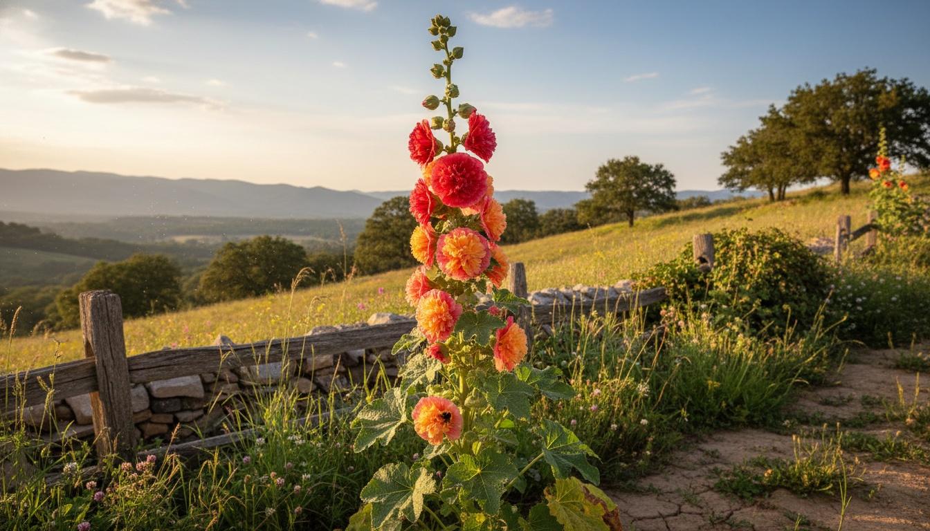Hollyhock 'Fiesta Time' (Alcea Rosea 'Fiesta Time') - Perennials