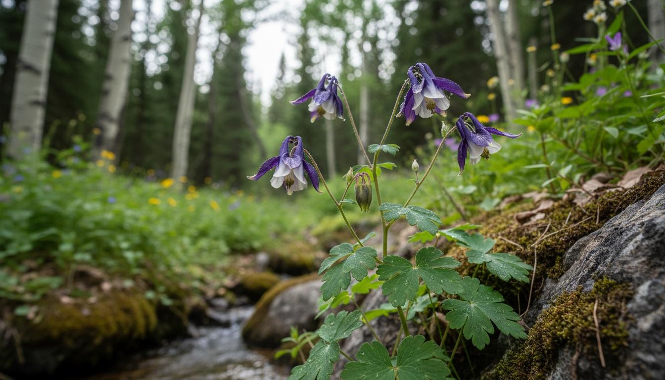 Columbine 'Deep Blue & White' (Aquilegia Caerulea Kirigami™ 'Deep Blue & White') - Perennials